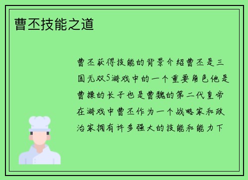 曹丕技能之道